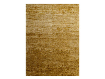 Modern / Contemporary hand-knotted silk rug in Brown, 8'11" x 12'1", SKU O076072
