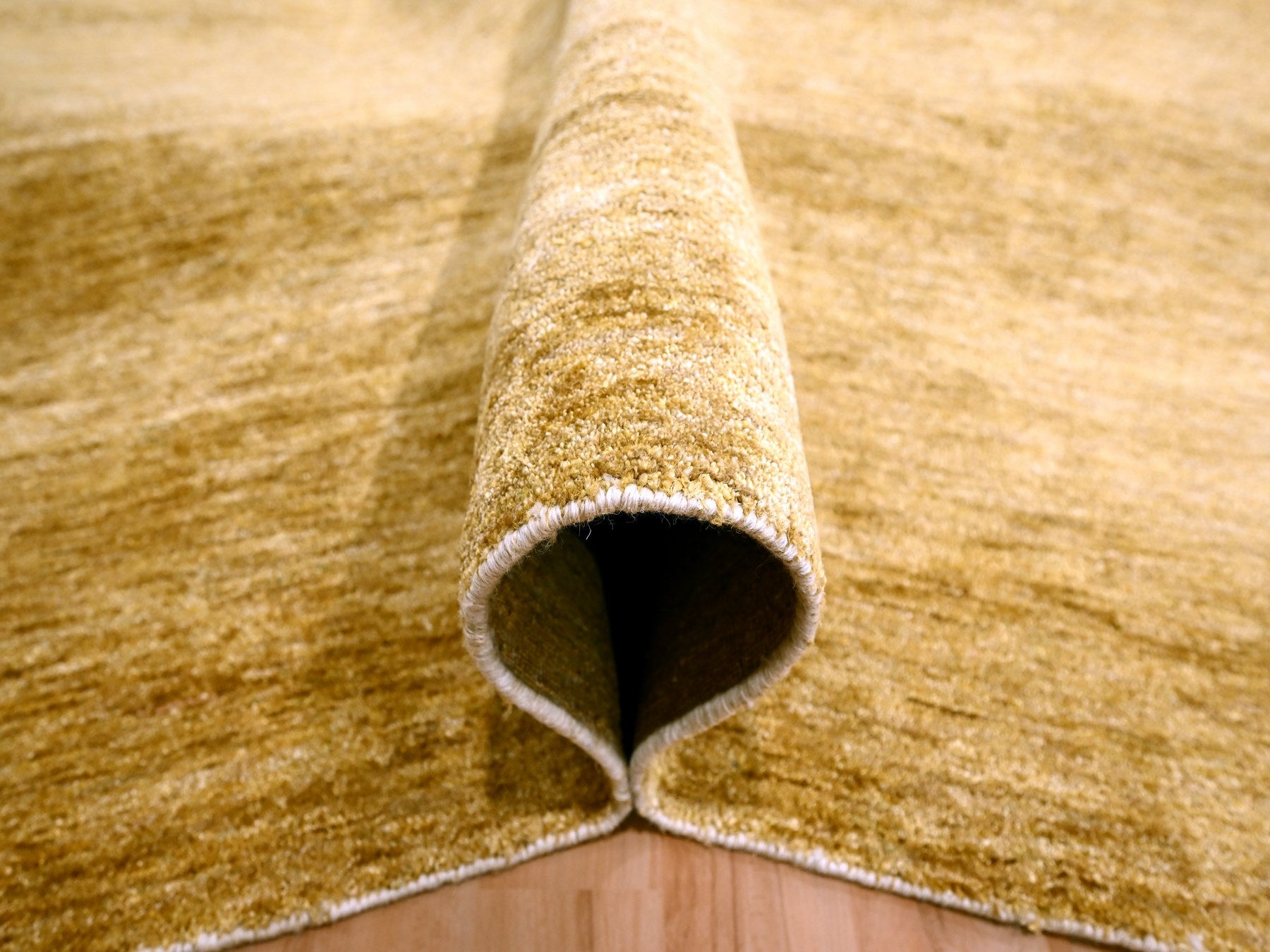 Modern / Contemporary hand-knotted silk rug in Brown, 8'11" x 12'1", SKU O076072