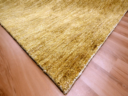 Modern / Contemporary hand-knotted silk rug in Brown, 8'11" x 12'1", SKU O076072