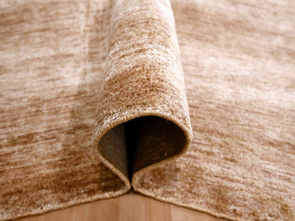 Modern / Contemporary hand-knotted silk rug in Brown, 8'11" x 12'0", SKU O076073