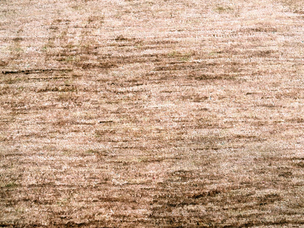 Modern / Contemporary hand-knotted silk rug in Brown, 8'11" x 12'0", SKU O076073