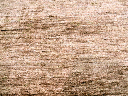 Modern / Contemporary hand-knotted silk rug in Brown, 8'11" x 12'0", SKU O076073