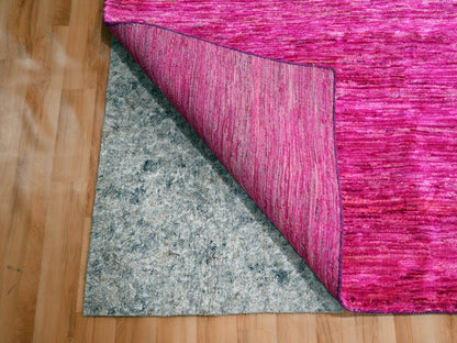 Pink 8'11" x 12'3" Modern / Contemporary Hand knotted Silk Rug - Sku: O076075