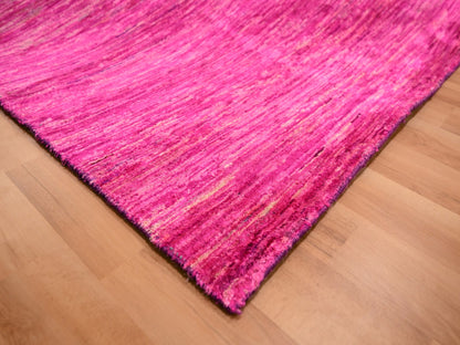 Pink 8'11" x 12'3" Modern / Contemporary Hand knotted Silk Rug - Sku: O076075