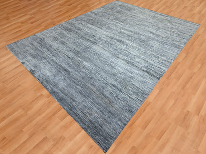 Grey 9'1" x 12'2" Modern / Contemporary Hand knotted Wool Rug - Sku: O076076