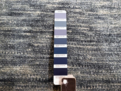 Grey 9'1" x 12'2" Modern / Contemporary Hand knotted Wool Rug - Sku: O076076