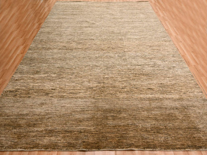 Modern / Contemporary hand-knotted wool rug in Brown, 9'4" x 12'4", SKU O076078