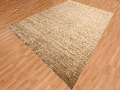 Modern / Contemporary hand-knotted wool rug in Brown, 9'4" x 12'4", SKU O076078
