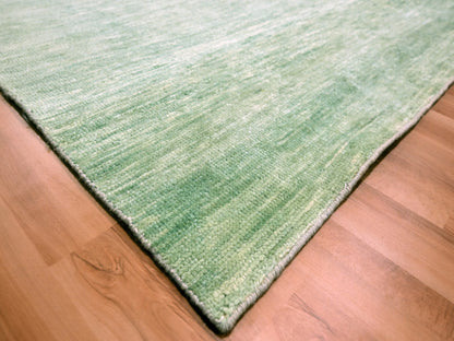 Green 9'4" x 12'4" Modern / Contemporary Hand knotted Wool Rug - Sku: O076080