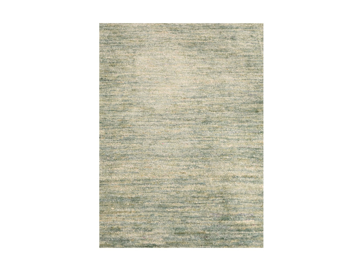 Modern / Contemporary hand-knotted silk rug in Green, 2'0" x 3'0", SKU O076099