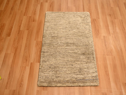 Modern / Contemporary hand-knotted silk rug in Brown, 2'0" x 3'0", SKU O076100