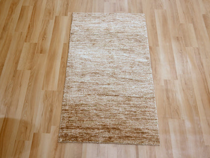 Modern / Contemporary hand-knotted silk rug in Brown, 2'0" x 3'0", SKU O076101