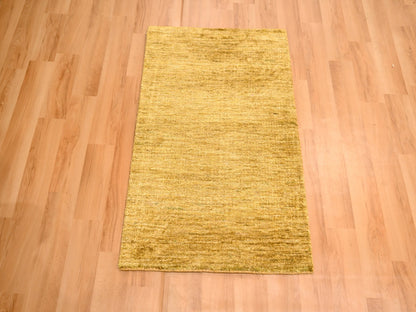 Modern / Contemporary hand-knotted silk rug in Brown, 2'0" x 3'0", SKU O076104