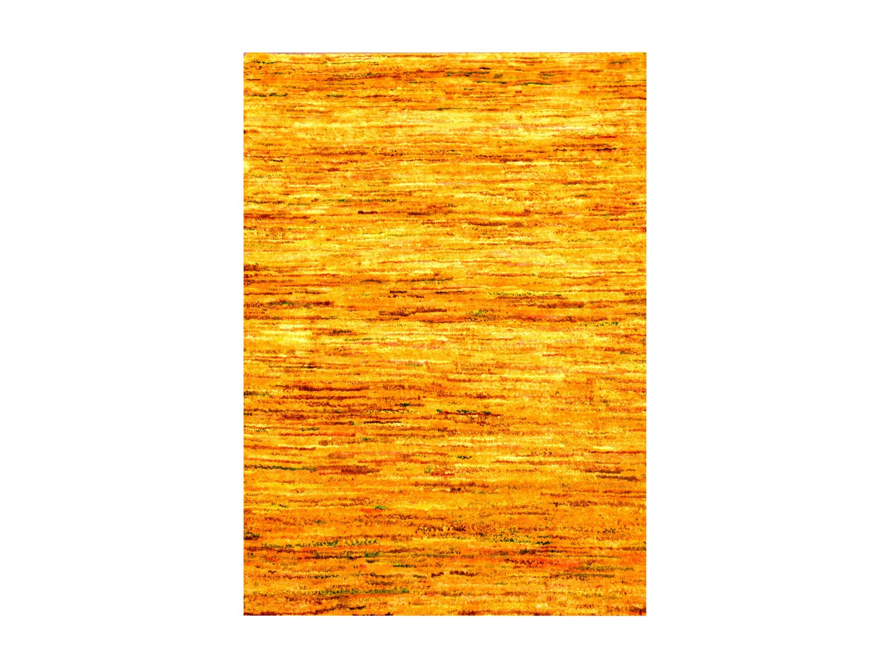 Modern / Contemporary hand-knotted silk rug in Yellow, 2'0" x 3'0", SKU O076105