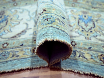 Agra Oushak / Peshawar hand-knotted wool rug in Blue, 12'0" x 18'1", SKU O076106