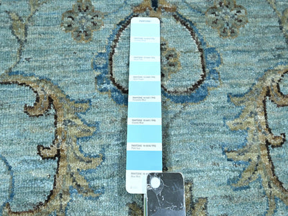 Agra Oushak / Peshawar hand-knotted wool rug in Blue, 12'0" x 18'1", SKU O076106