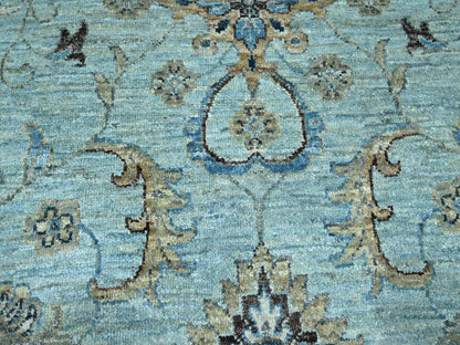 Agra Oushak / Peshawar hand-knotted wool rug in Blue, 12'0" x 18'1", SKU O076106
