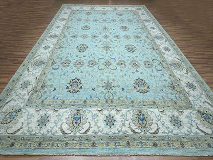 Agra Oushak / Peshawar hand-knotted wool rug in Blue, 12'2" x 15'3", SKU O076107