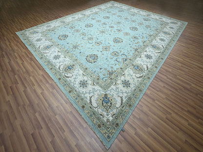 Agra Oushak / Peshawar hand-knotted wool rug in Blue, 12'2" x 15'3", SKU O076107