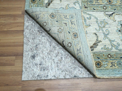 Blue 12'2" x 15'3" Oushak And Peshawar Hand knotted Wool Rug - Sku: O076107