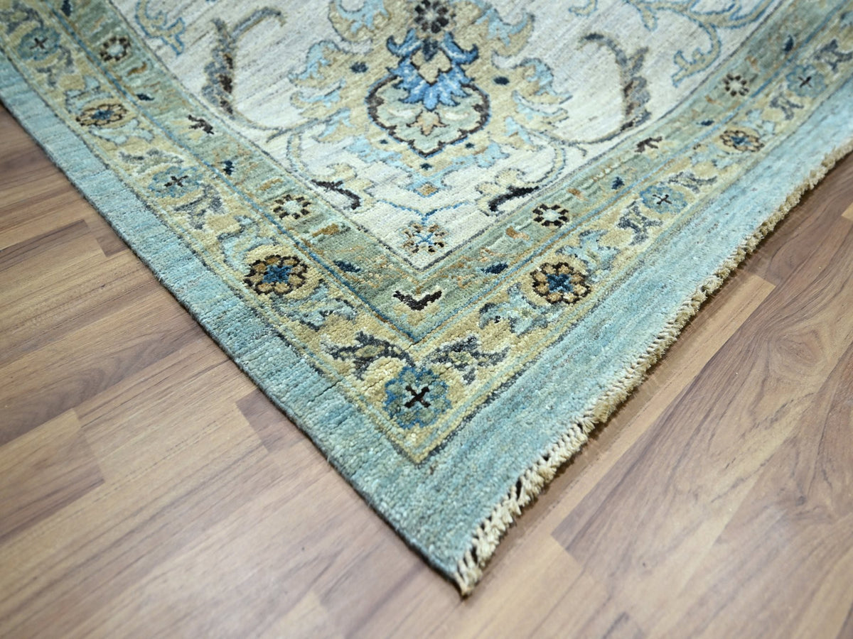 Agra Oushak / Peshawar hand-knotted wool rug in Blue, 12'2" x 15'3", SKU O076107
