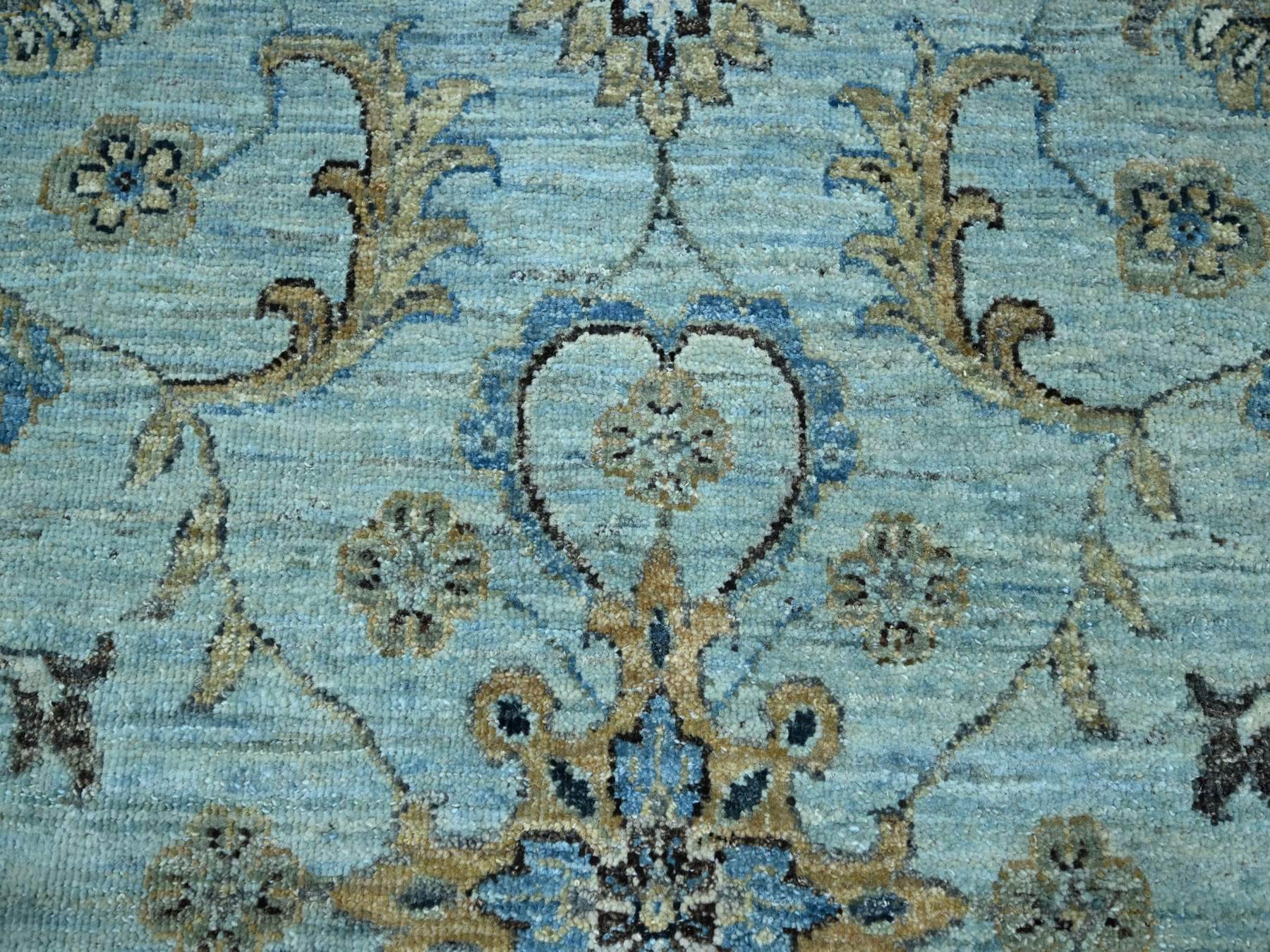 Agra Oushak / Peshawar hand-knotted wool rug in Blue, 12'2" x 15'3", SKU O076107