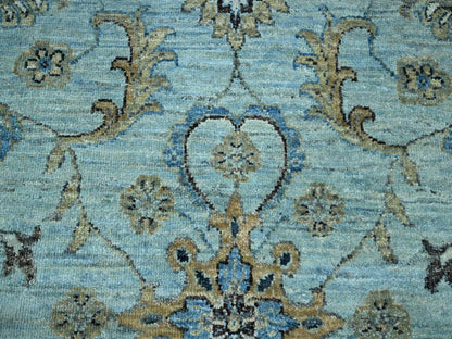 Agra Oushak / Peshawar hand-knotted wool rug in Blue, 12'2" x 15'3", SKU O076107
