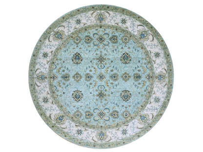 Agra Oushak / Peshawar hand-knotted wool rug in Blue, 11'10" x 11'10", SKU O076110
