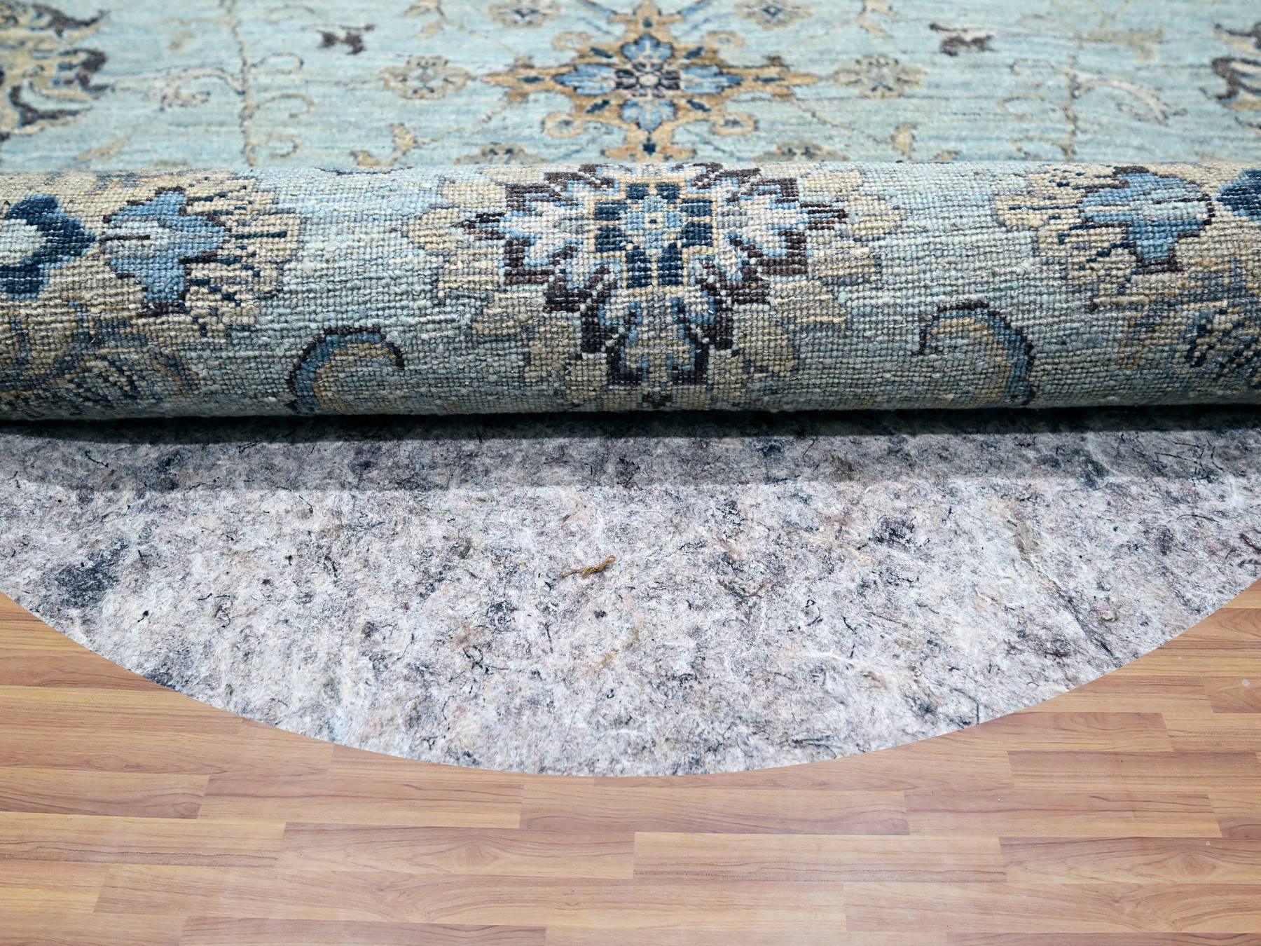 Agra Oushak / Peshawar hand-knotted wool rug in Blue, 11'10" x 11'10", SKU O076110