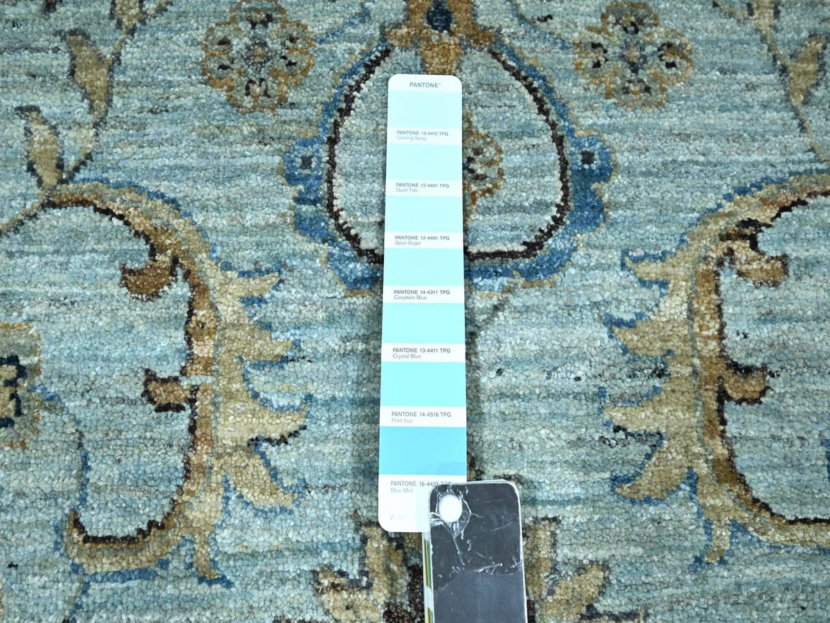Agra Oushak / Peshawar hand-knotted wool rug in Blue, 11'10" x 11'10", SKU O076110