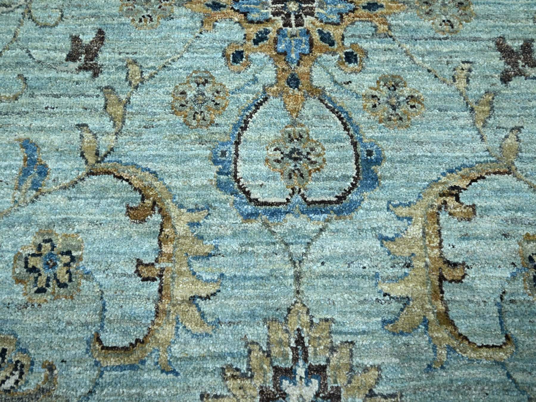 Agra Oushak / Peshawar hand-knotted wool rug in Blue, 11'10" x 11'10", SKU O076110