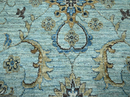 Agra Oushak / Peshawar hand-knotted wool rug in Blue, 11'10" x 11'10", SKU O076110