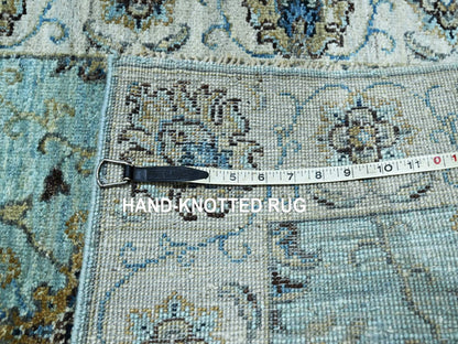 Agra Oushak / Peshawar hand-knotted wool runner in Blue, 2'6" x 29'10", SKU O076111