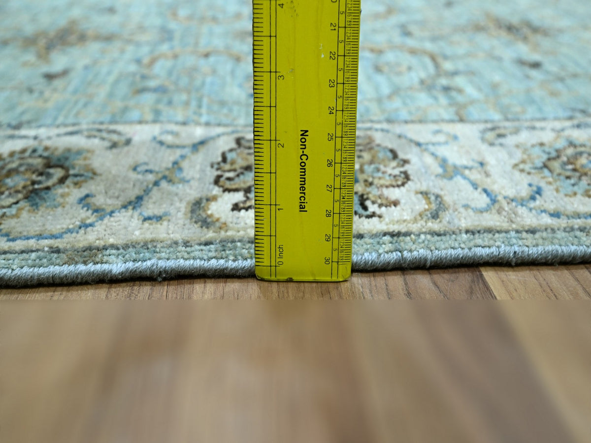 Agra Oushak / Peshawar hand-knotted wool runner in Blue, 2'6" x 25'7", SKU O076112