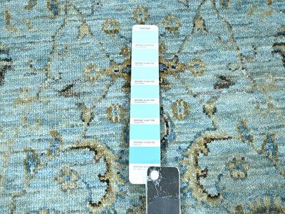 Agra Oushak / Peshawar hand-knotted wool runner in Blue, 2'9" x 24'3", SKU O076113