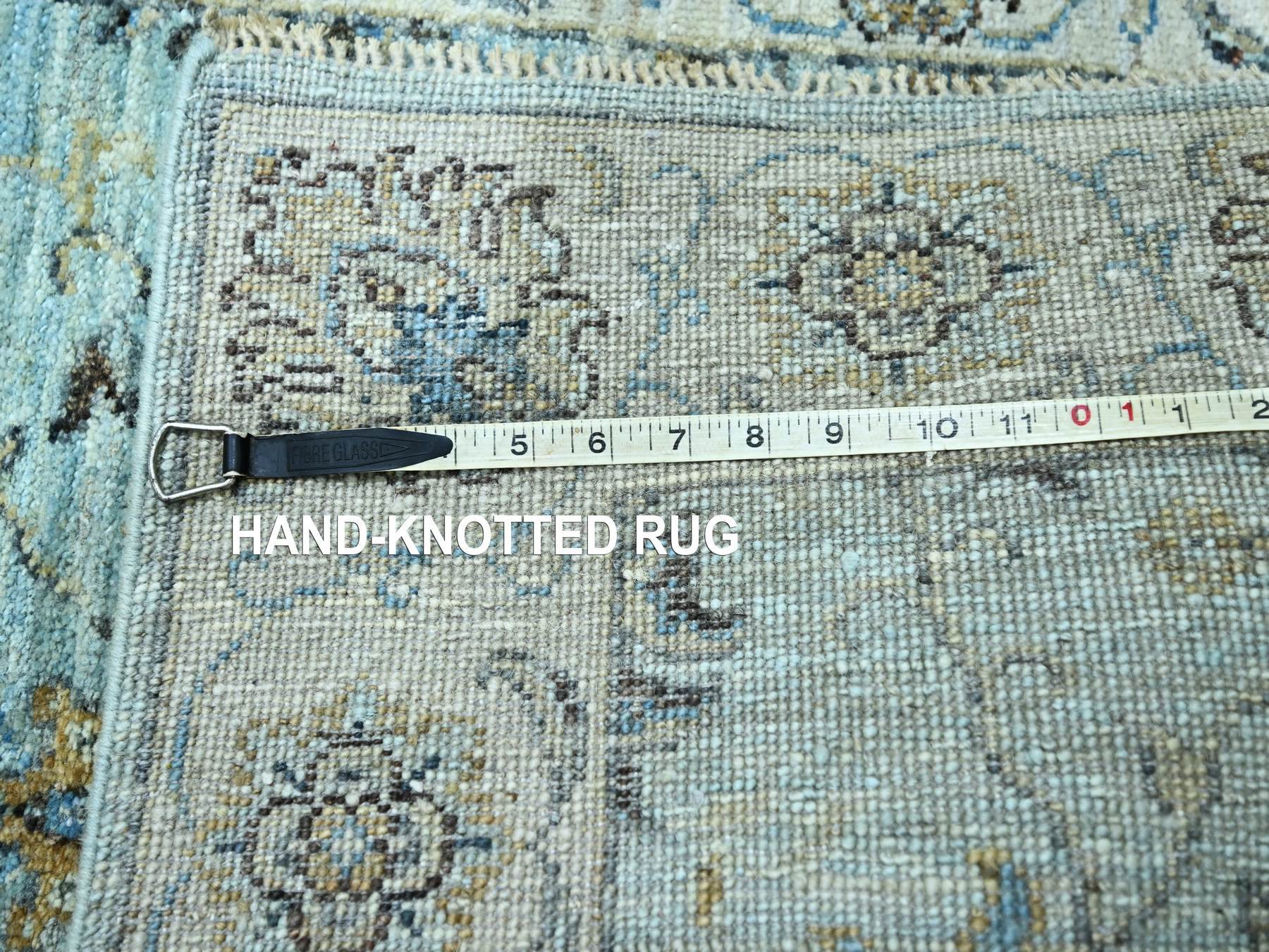 Agra Oushak / Peshawar hand-knotted wool runner in Blue, 2'9" x 24'3", SKU O076113