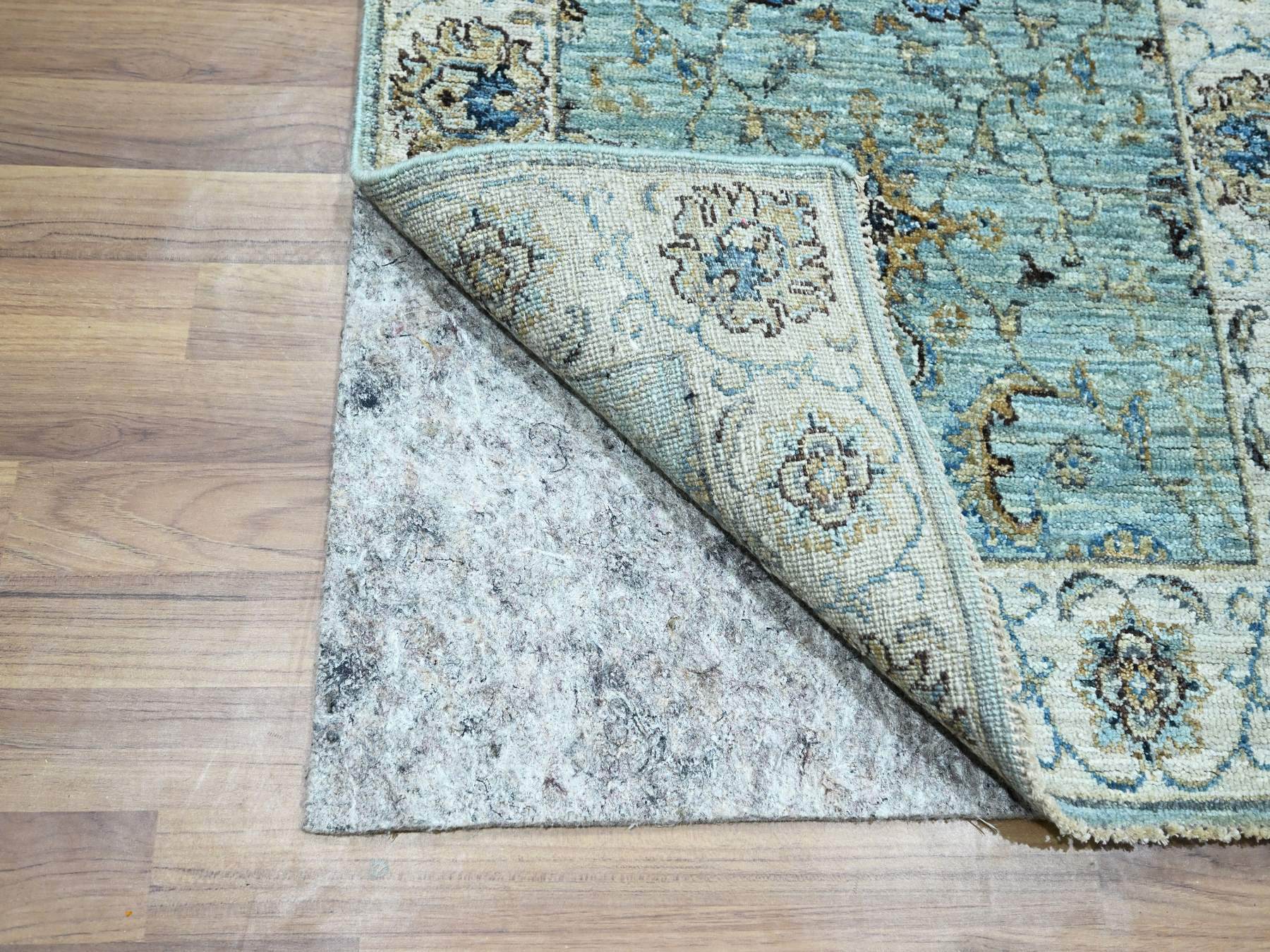 Agra Oushak / Peshawar hand-knotted wool runner in Blue, 2'6" x 15'9", SKU O076115