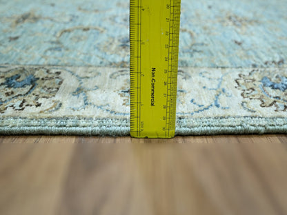 Agra Oushak / Peshawar hand-knotted wool runner in Blue, 2'6" x 15'9", SKU O076115