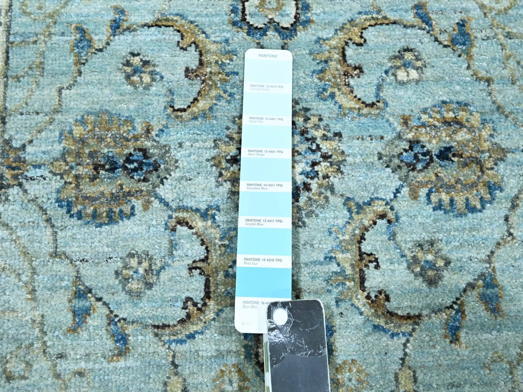 Agra Oushak / Peshawar hand-knotted wool runner in Blue, 2'7" x 13'11", SKU O076116