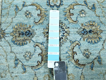 Agra Oushak / Peshawar hand-knotted wool runner in Blue, 2'7" x 13'11", SKU O076116