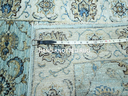 Agra Oushak / Peshawar hand-knotted wool runner in Blue, 2'7" x 13'11", SKU O076116