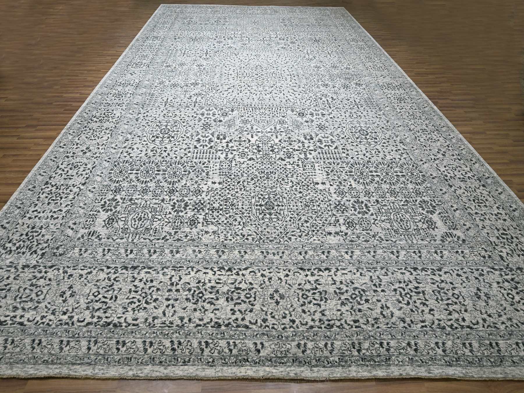 Mamluk Traditional hand-knotted wool rug in Ivory, 14'11" x 20'0", SKU O076119