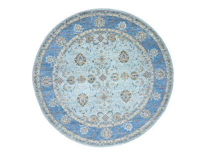 Agra Oushak / Peshawar hand-knotted wool rug in Blue, 9'11" x 10'0", SKU O076123