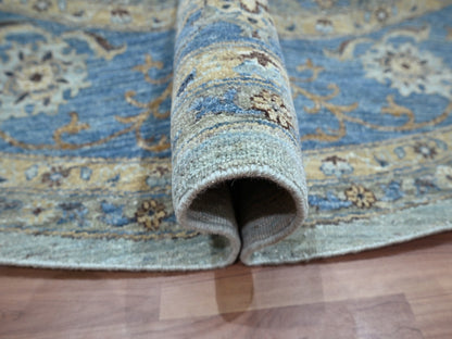 Agra Oushak / Peshawar hand-knotted wool rug in Blue, 9'11" x 10'0", SKU O076123