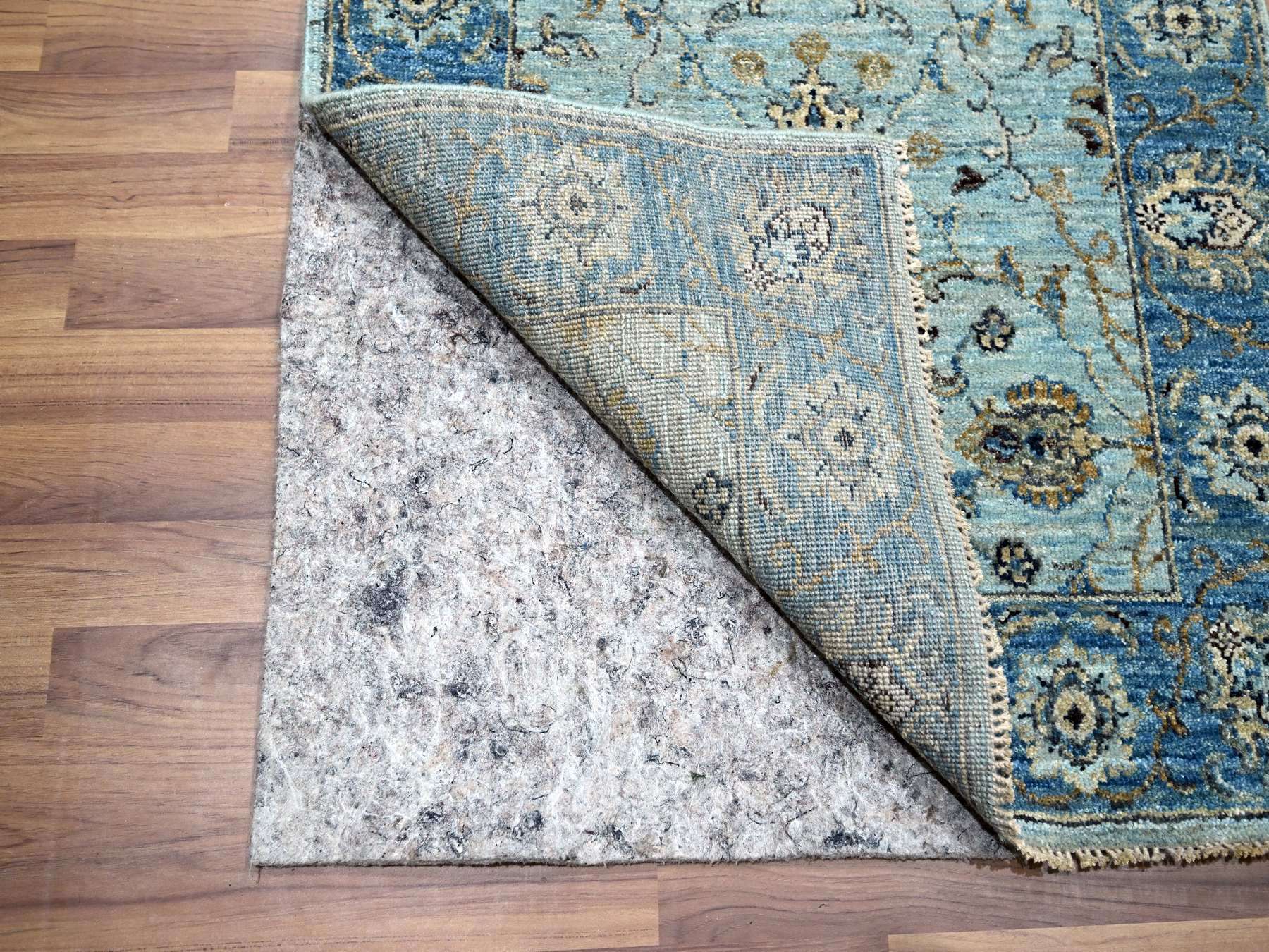 Agra Oushak / Peshawar hand-knotted wool runner in Blue, 2'7" x 25'9", SKU O076125