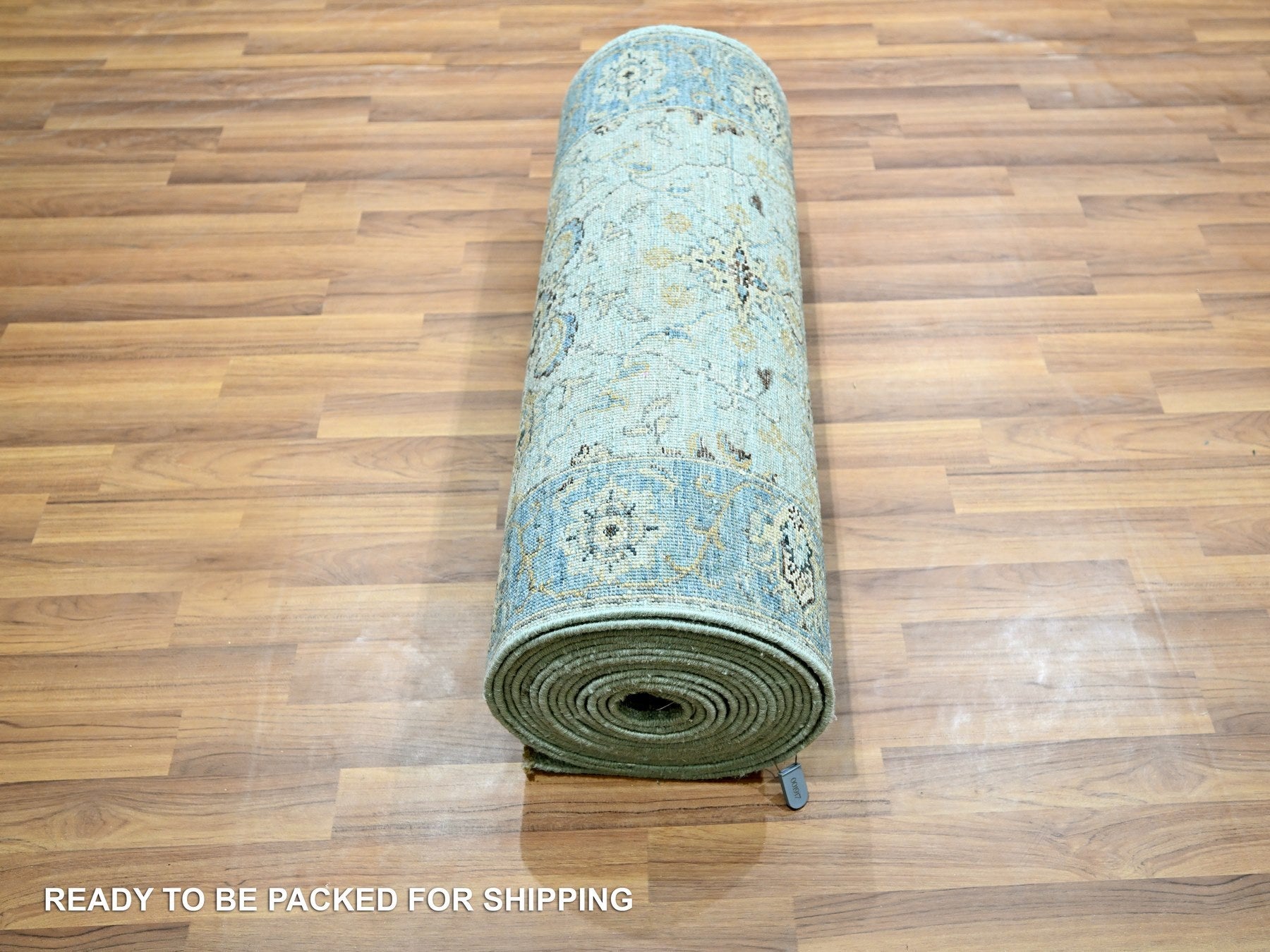 Agra Oushak / Peshawar hand-knotted wool runner in Blue, 2'7" x 25'9", SKU O076125