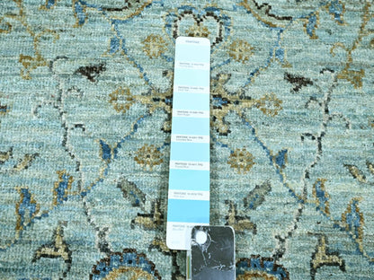 Agra Oushak / Peshawar hand-knotted wool runner in Blue, 2'9" x 22'0", SKU O076127