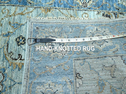 Agra Oushak / Peshawar hand-knotted wool runner in Blue, 2'9" x 22'0", SKU O076127
