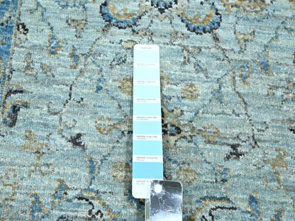 Agra Oushak / Peshawar hand-knotted wool runner in Blue, 2'8" x 16'1", SKU O076128