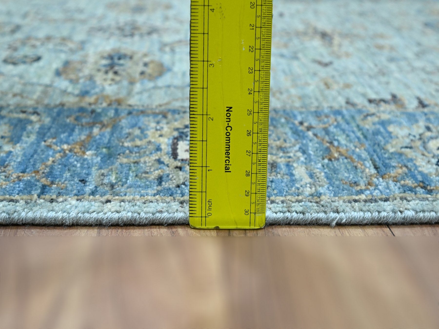 Agra Oushak / Peshawar hand-knotted wool runner in Blue, 2'8" x 16'1", SKU O076128